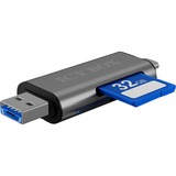 ICY BOX IB-CR200-C Externe cardreader met multi-USB connector kaartlezer Antraciet