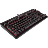 Corsair K63 Compact Mechanical Gaming Keyboard, Gaming toetsenbord Zwart, BE Lay-out, Cherry MX Red, Rode leds, TKL