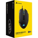 Corsair Scimitar RGB ELITE gaming muis Zwart, 18.000 dpi, RGB leds