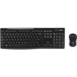 Logitech MK270 draadloze desktopset Zwart, BE lay-out (AZERTY), Rubberdome
