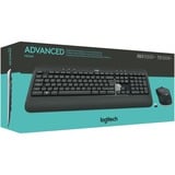 Logitech MK540 Advanced draadloze desktopset Donkergrijs, BE lay-out (AZERTY), 100%, 1000 dpi