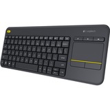 Logitech Wireless Touch Keyboard K400 Plus, toetsenbord Donkergrijs, BE Lay-out