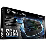 Sharkoon SKILLER SGK4, gaming toetsenbord Zwart, BE Lay-out, Rubberdome, RGB leds