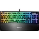 SteelSeries Apex 3, gaming toetsenbord Zwart, US lay-out, SteelSeries Whisper-Quiet, RGB leds