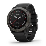Garmin fēnix 6X Sapphire - Carbon grey DLC met zwarte polsband smartwatch Grijs/zwart, 51 mm, WiFi