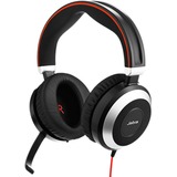 Jabra Evolve 80 UC Duo over-ear headset Zwart/zilver