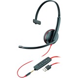 Plantronics PLAN Blackwire 3215 mon USB-A on-ear headset Zwart