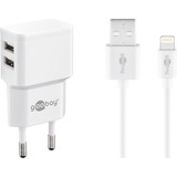 goobay Apple Lightning Dual Charging Set 2,4 A Wit