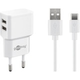 goobay USB-C Dual Charging Set 2,4 A Wit