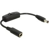 DeLOCK DC 5.5 x 2.5 mm male naar DC 5.5 x 2.5 mm female adapterkabel Zwart