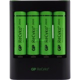 GP Batteries Snellader U421 + 4 AA ReCyko+ batterijen oplader Zwart