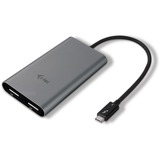 i-tec Thunderbolt 3 naar 2x DisplayPort adapter Zwart
