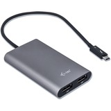 i-tec Thunderbolt 3 naar Dual DisplayPort adapter Zwart