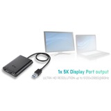 i-tec USB 3.0/USB-C > 2x 4K DisplayPort adapter Zwart, 0,27 meter