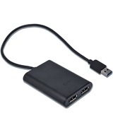 i-tec USB 3.0/USB-C naar 2x 4K DisplayPort adapter Zwart
