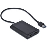 i-tec USB 3.0/USB-C naar 2x 4K HDMI adapter Zwart