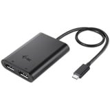 i-tec USB-C 3.2 Gen 2 naar 2x DisplayPort adapter Zwart, 0,3 meter, 4K