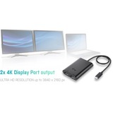 i-tec USB-C 3.2 Gen 2 naar 2x DisplayPort adapter Zwart, 0,3 meter, 4K