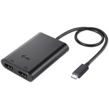 i-tec USB-C 3.2 Gen 2 naar 2x HDMI adapter Zwart, 0,3 meter, 4K