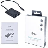 i-tec USB-C 3.2 Gen 2 naar 2x HDMI adapter Zwart, 0,3 meter, 4K