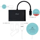 i-tec USB-C > HDMI PD/Data Travel adapter Zwart, 0,13 meter