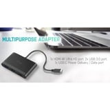 i-tec USB-C > HDMI PD/Data Travel adapter Zwart, 0,13 meter