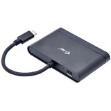 i-tec USB-C > HDMI PD/Data Travel usb-hub Zwart, 0,13 meter