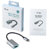 i-tec USB-C > Metal HDMI adapter Zwart/zilver, 0,15 meter, 4K 60Hz