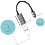 i-tec USB-C > Metal HDMI adapter Zwart/zilver, 0,15 meter, 4K 60Hz