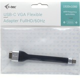 i-tec USB-C > VGA Flat adapter Zwart, 0,13 meter