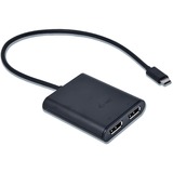 i-tec USB-C naar Dual DisplayPort 4K adapter Zwart