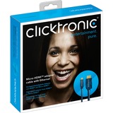 Clicktronic Micro HDMI > HDMI A kabel Donkerblauw, 3 meter
