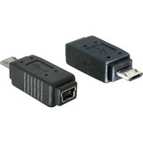 DeLOCK Adapter USB 2.0, Micro-B > Mini-B Zwart, 65063
