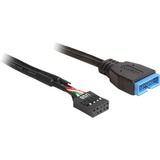 DeLOCK Adapter USB 2.0 intern naar USB 3.0 Zwart, 83776