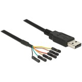 DeLOCK Converter USB 2.0 male > TTL 6-Pin pin header female separate (3.3 V) Zwart, 1,8 meter 