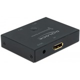 DeLOCK DisplayPort 2 - 1 Switch bidirectional 8K 30 Hz displayport switch Zwart