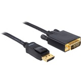 DeLOCK DisplayPort naar DVI kabel, 1 m adapter Zwart