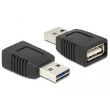 DeLOCK EASY-USB 2.0-A male > USB 2.0-A female adapter Zwart