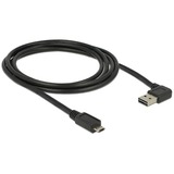 DeLOCK EASY-USB 2.0 Type-A male > EASY-USB 2.0 Type Micro-B male  kabel Zwart, 2 meter
