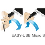 DeLOCK EASY-USB 2.0 Type-A male > EASY-USB 2.0 Type Micro-B male  kabel Zwart, 2 meter