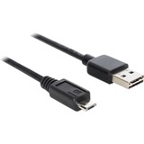 DeLOCK EASY USB-A 2.0 > Micro-USB-B  kabel Zwart, 1 meter