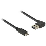 DeLOCK EASY-USB-A 2.0 male > EASY-USB Micro-USB-B 2.0 male  kabel Zwart, 1 meter