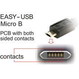 DeLOCK EASY-USB-A 2.0 male > EASY-USB Micro-USB-B 2.0 male  kabel Zwart, 3 meter
