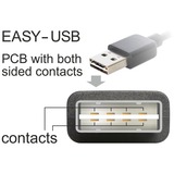 DeLOCK EASY-USB-A 2.0 male > EASY-USB Micro-USB-B 2.0 male  kabel Zwart, 3 meter