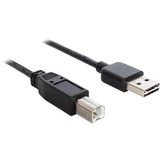 DeLOCK EASY-USB-A 2.0 male > USB-B 2.0 male kabel Zwart, 1 meter