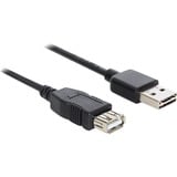 DeLOCK EASY-USB-A 2.0 naar USB-A 2.0 verlengkabel Zwart, 5 meter