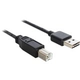 DeLOCK EASY-USB-A 2.0 naar USB-B 2.0 kabel Zwart, 1 meter