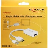 DeLOCK HDMI-A (male) > DisplayPort 1.2 (female) adapter Wit, 0,245 meter