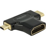 DeLOCK HDMI-A naar HDMI-C/HDMI-D adapter Zwart