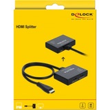 DeLOCK HDMI Splitter 1 x HDMI in > 2 x HDMI out 4K 60 Hz Zwart